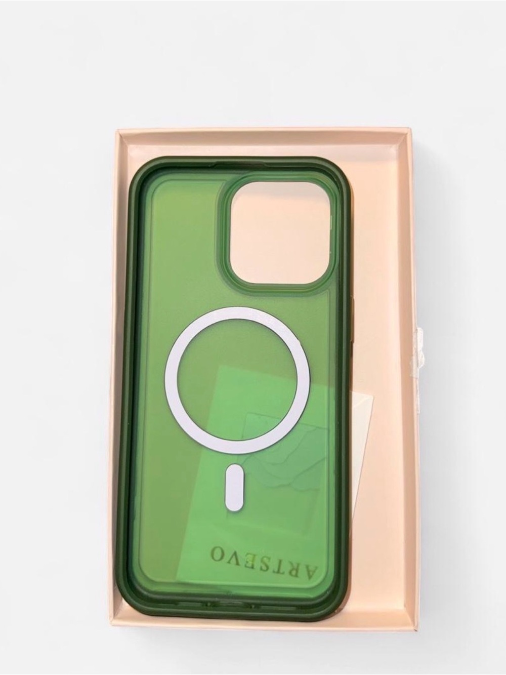 Green iPhone 15+ Case with White Ring
